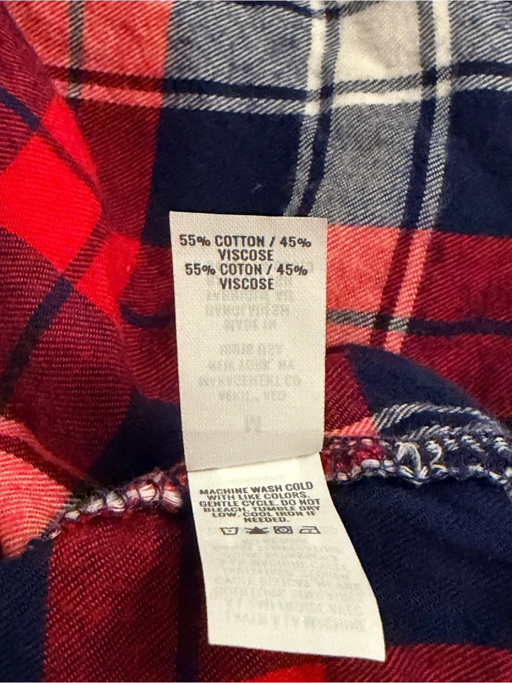 aerie Red, Navy & White Plaid Button-Front Pajama Set